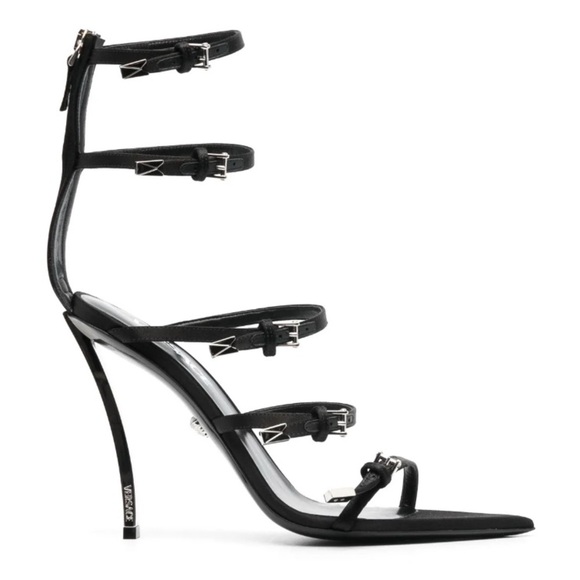 Versace Pinpoint Cage Multi-Strap Stiletto Heels - Picture 2 of 13